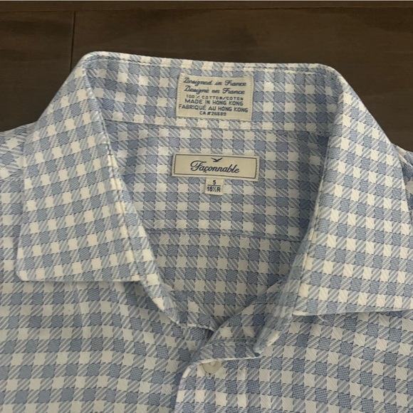 Faconnable Weave Pattern Button Down dress shirt size 16.5 Detailed - Picture 10 of 12